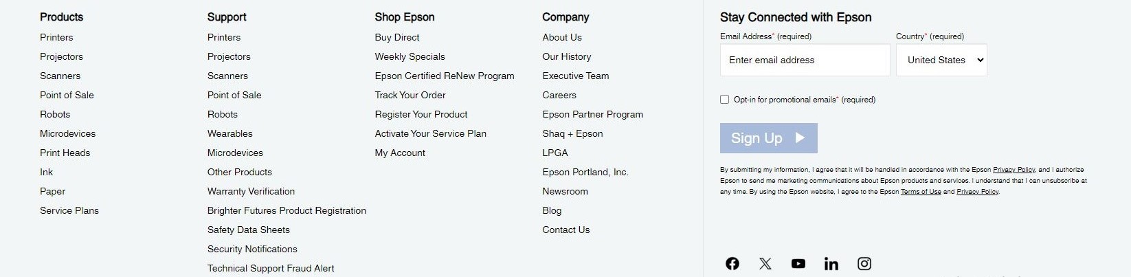 Epson Footer
